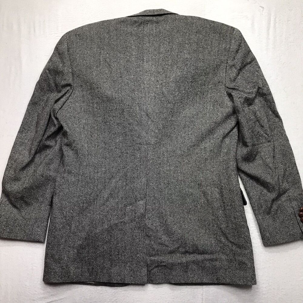 RALPH LAUREN Polo University Club Tweed Blazer Men 42L Gray Herringbone USA - Picture 2 of 16